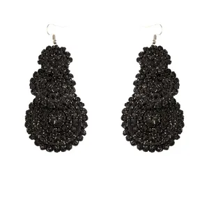 گوشواره دست دوز زنانه مدل قلاب بافی کد Gosh - 007