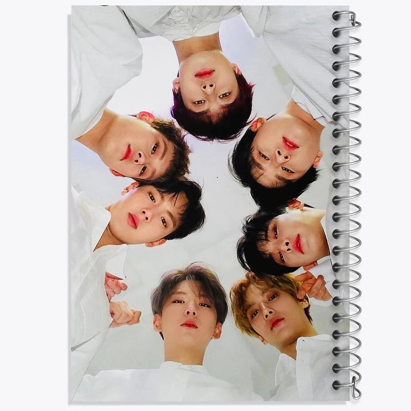 دفتر مشق 100 برگ خندالو طرح گروه مانستا اکس Monsta X کد 21203