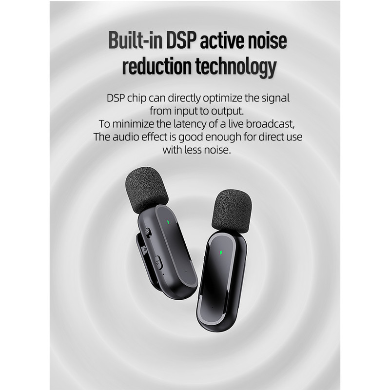 میکروفن یقه ای بی سیم مدل K61 Dual Lightning بسته 2 عددی