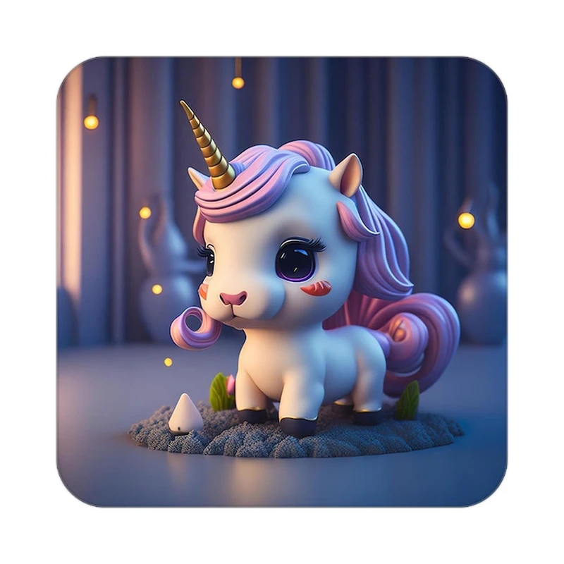 زیر لیوانی کاکتی طرح اسب تک شاخ و یونیکورن مدل mp32482