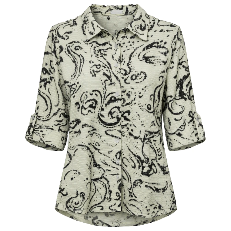 شومیز آستین سه ربع یقه برگردان زنانه مدل سوفیا کد 3