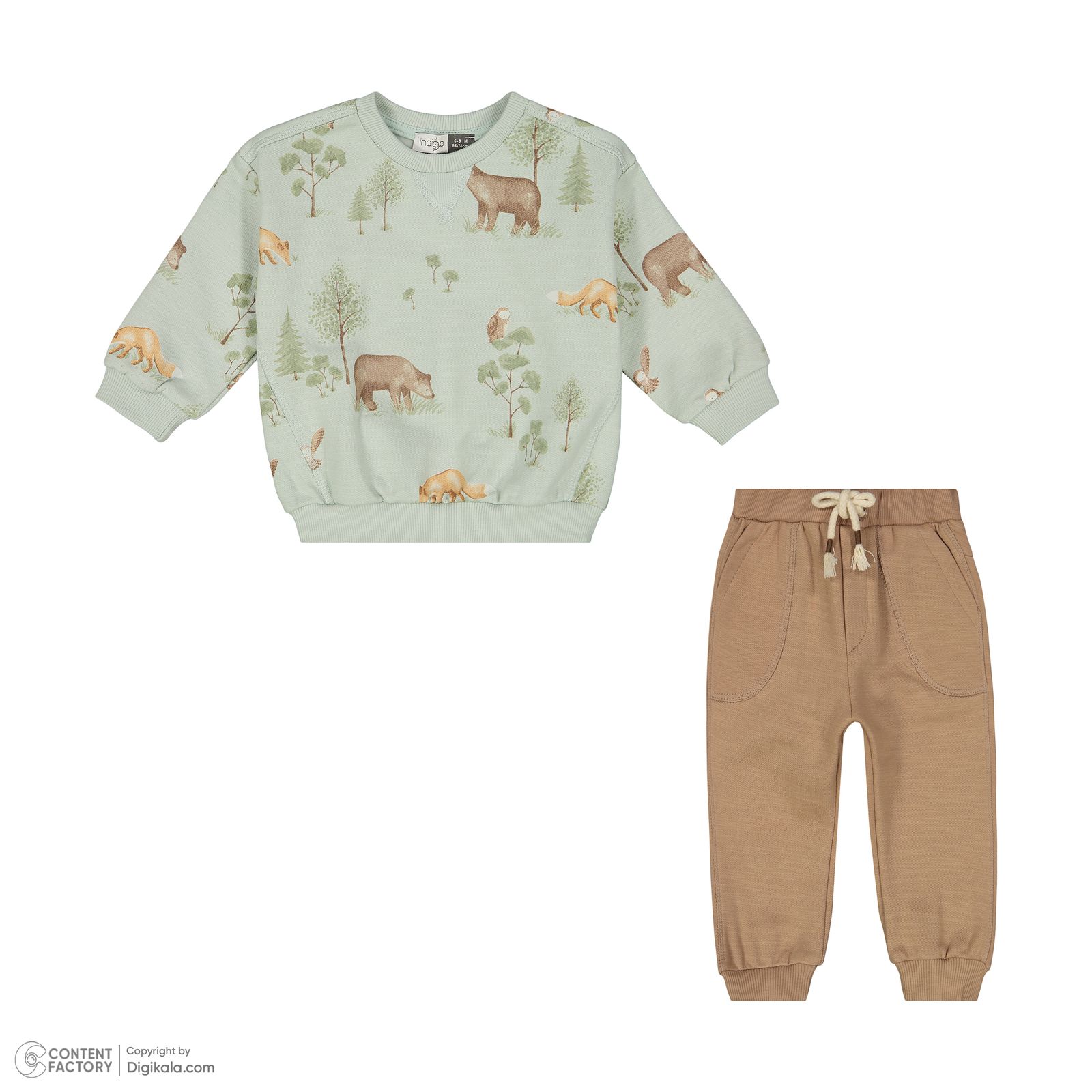 ست سویشرت آستین بلند و شلوار نوزادی ایندیگو مدل راکی کد 242171 -  - 4