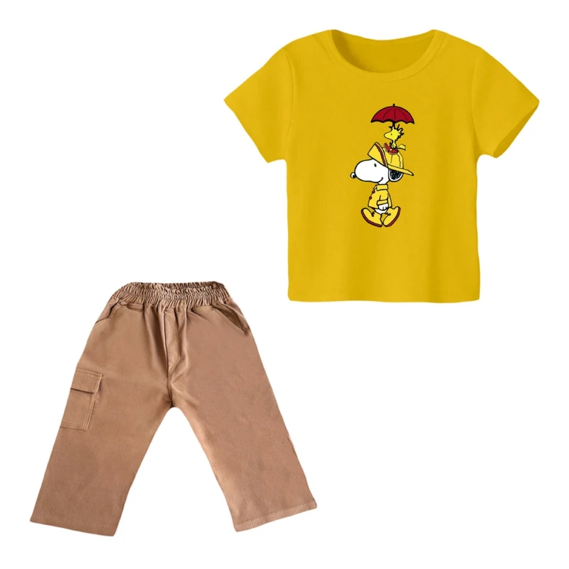 ست تی شرت و شلوارک پسرانه مدل اسنوپی کد ۲۷