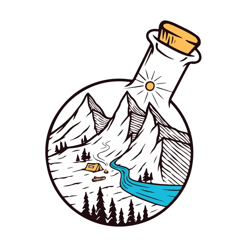 برچسب خودرو پویا مارکت طرح کوهستان کد 3851