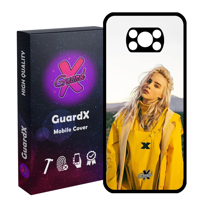 کاور گارد ایکس طرح Billie Eilish مدل Glass10227 مناسب برای گوشی موبایل شیائومی Poco X3 / Poco X3 NFC