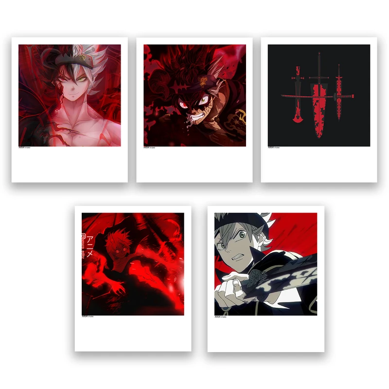 آویز تزیینی عرش مدل انیمیشن شبدر سیاه کد Asa391 مجموعه پنچ عددی