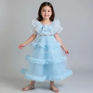 پیراهن بدون آستین یقه خشتی دخترانه مدل پرنسسی