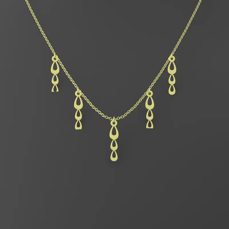 گردنبند طلا 18 عیار زنانه مدوپد مدل سه اشک کد RNA12839