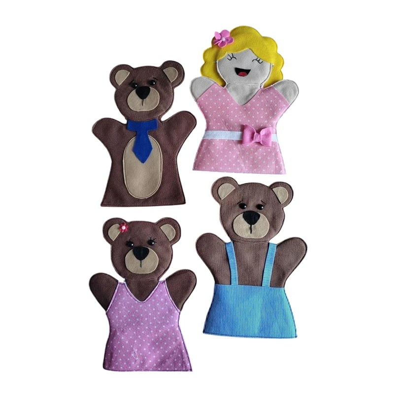 عروسک نمدی مدل خرس مجموعه 4 عددی