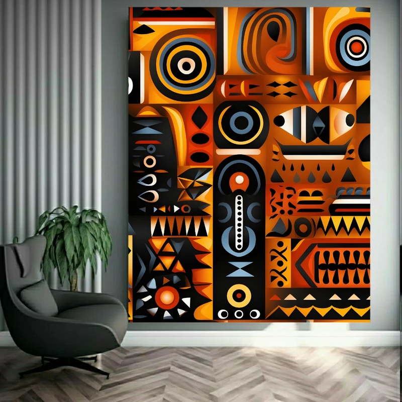 تابلو بوم طرح مخمل نقاشی هندسی کد GR1965