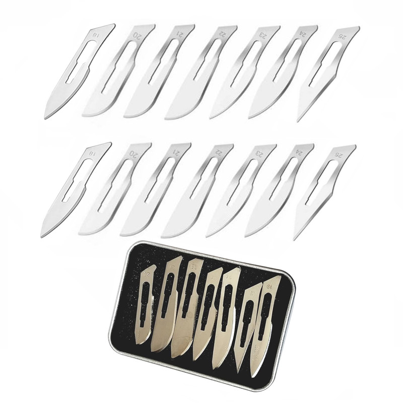 مجموع تیغ استریل جراحی شماره 18 الی 25 بسته 14 عددی مدل SKJMRJKLGH002369