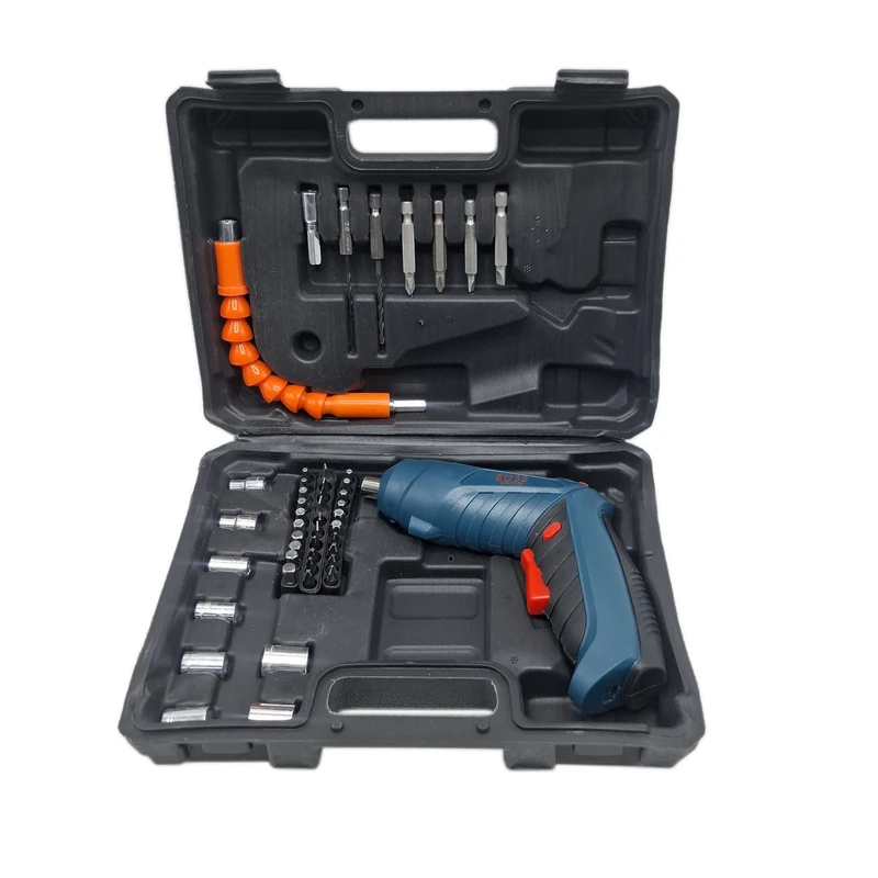 دریل پیچ گوشتی شارژی تاشو 4/2 ولت باس مدل Li_ion مجموعه 45 عددی