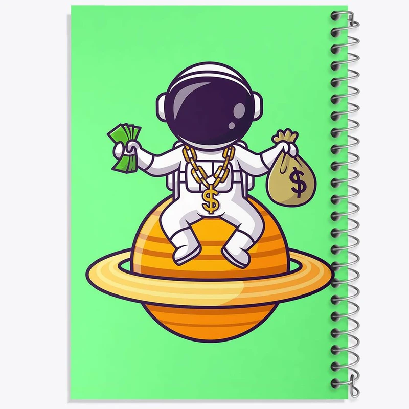 دفتر شطرنجی 50 برگ خندالو طرح فضانورد کد 25098