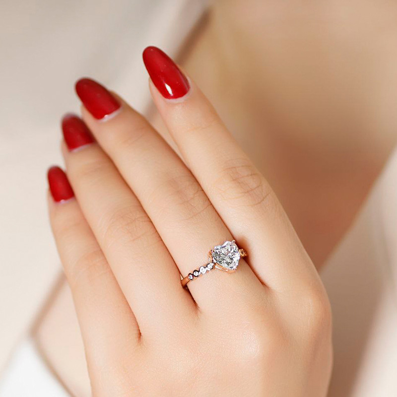 انگشتر زنانه ژوپینگ مدل قلب کد S347