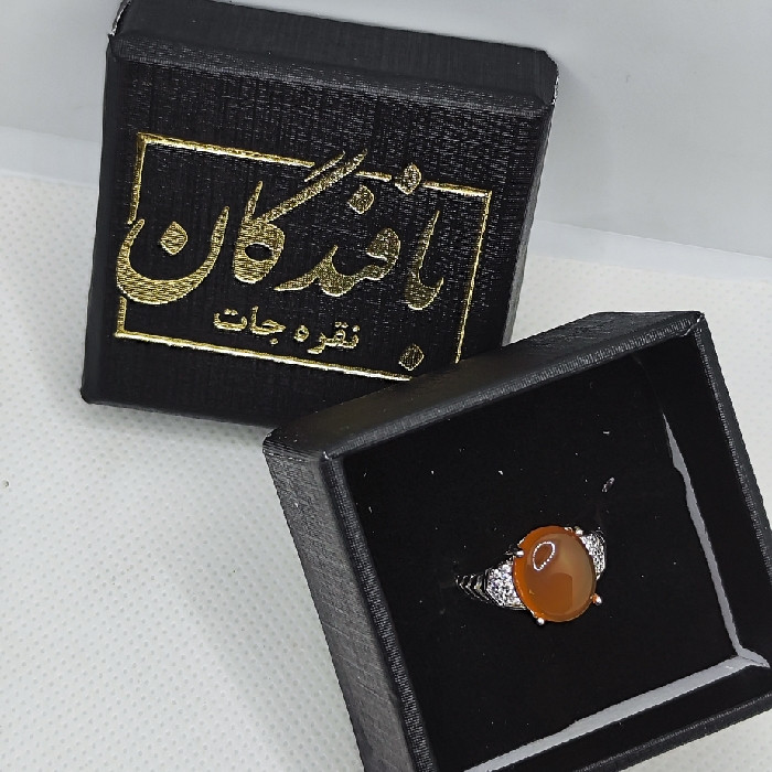 انگشتر نقره زنانه نقره جات بافندگان مدل عقیق یمانی کد 877