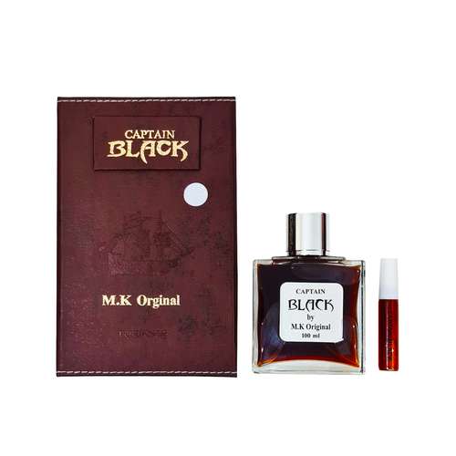 ادو پرفیوم مردانه ام کی اورجینال مدل کاپیتان بلک حجم 100 میلی لیتر به همراه تستر کد 01  حجم 10 میلی لیتر