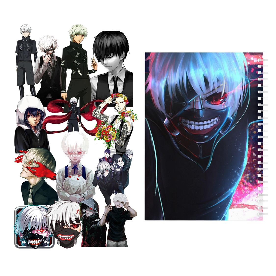 دفتر مشق باژیکان طرح انیمه توکیو غول کد 20211499 به همراه استیکر مجموعه 14 عددی