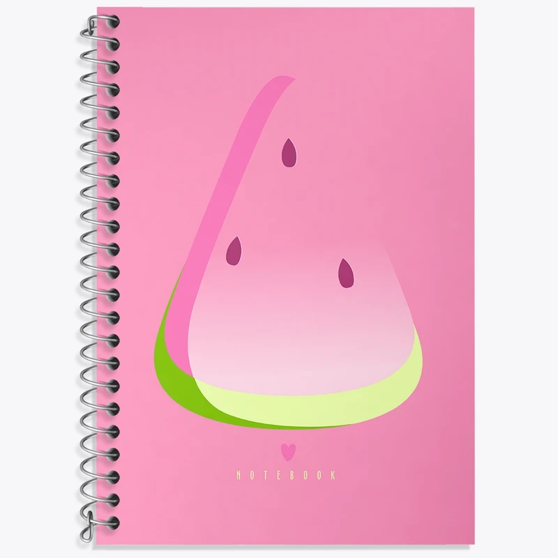 دفتر زبان 50 برگ خندالو مدل سه خط طرح هندوانه کیوت کد N1501