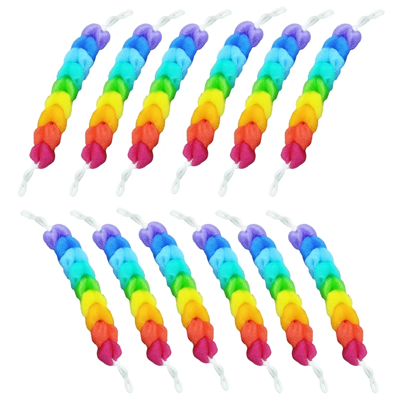 لیف حمام مدل کمری طرح رنگین کمان مجموعه 12 عددی