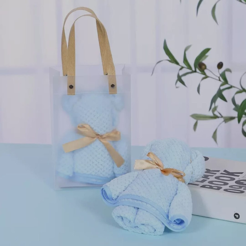 حوله دستی طرح تدی سایز 70x30 سانتی متر