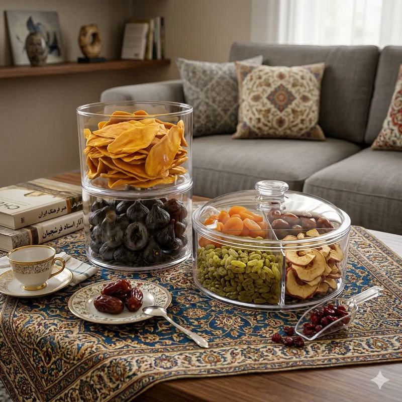 شکلات خوری اطلس مدل گرد چهار خانه کد 01