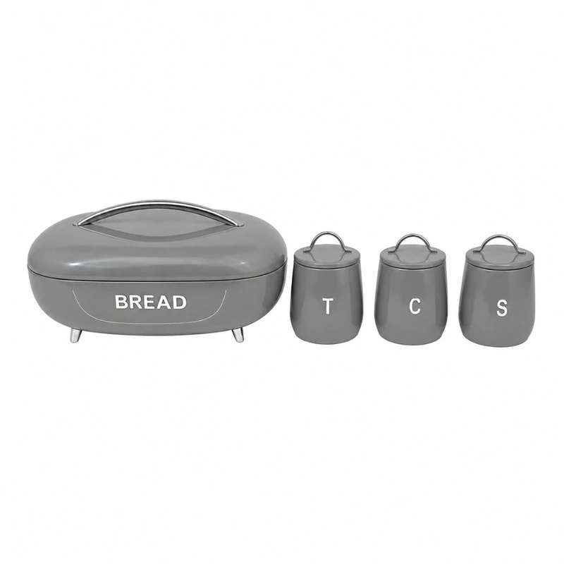 ست بانکه و ظرف نان 4 پارچه مدل RL-070-GREY