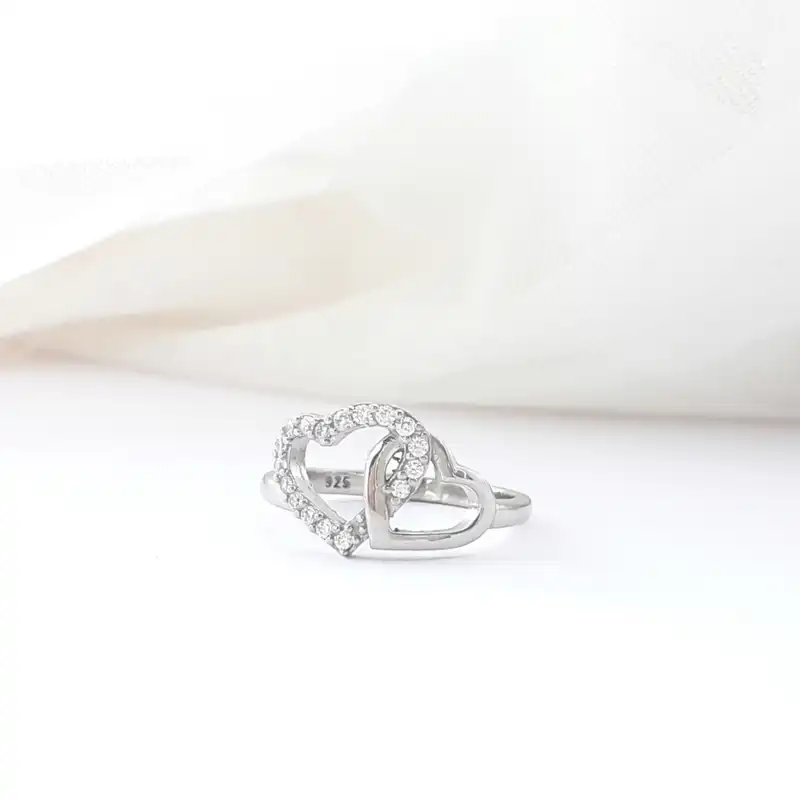 انگشتر نقره زنانه مدل قلب 2