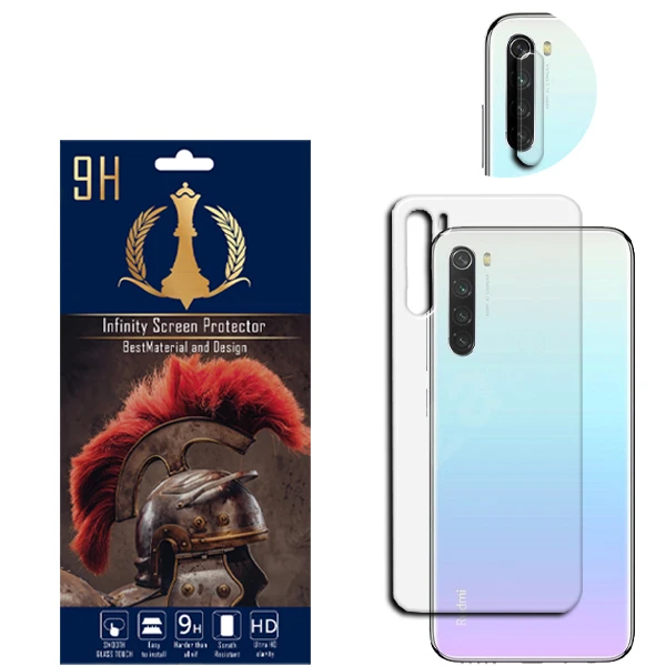 محافظ لنز دوربین اینفینیتی مدل 8T مناسب برای گوشی موبایل شیائومی REDMI NOTE 8 / REDMI NOTE 8T به همراه محافظ پشت گوشی