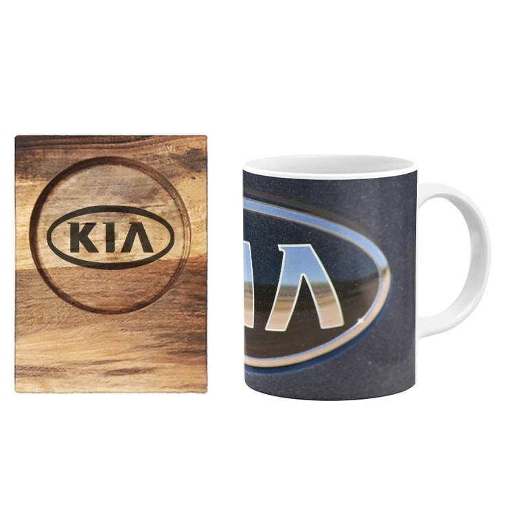  ماگ مدل لوگوی ماشین به همراه زیر لیوانی