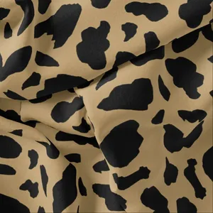 پارچه لباس مدل کرپ حریر طرح خال خالی کد 9101C