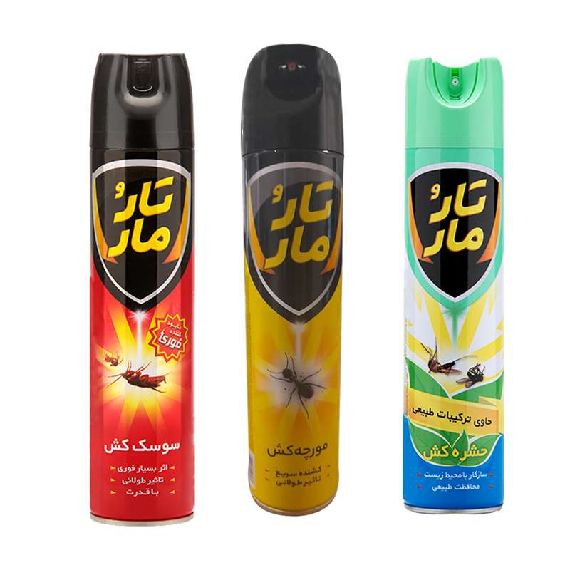 حشره کش سوسک کش و مورچه کش تار و مار مدل HtSgMz حجم 400 میلی لیتر مجموعه 3 