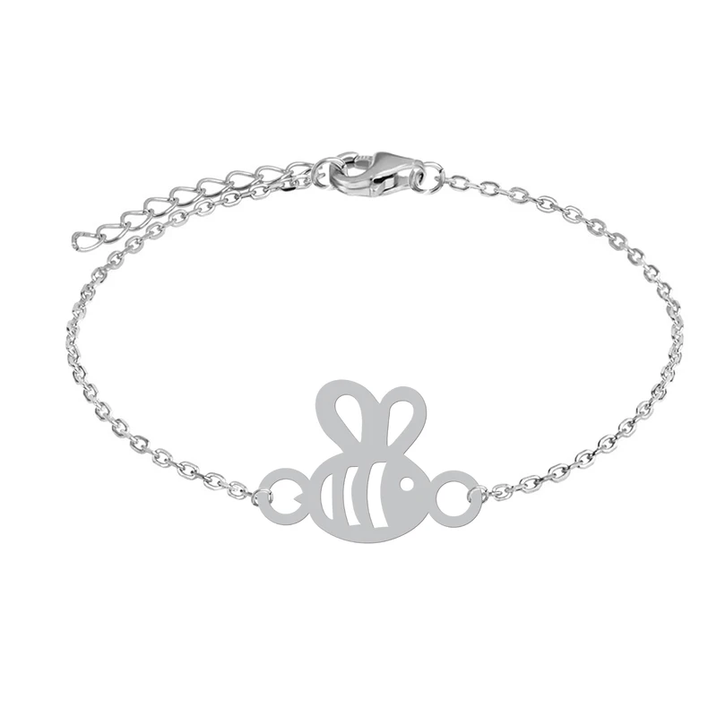 دستبند زنجیری زنانه هایکا طرح زنبور کد zd.h 392