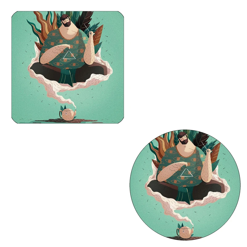 مگنت طرح دمنوش آرامش کد M1 به همراه زیر لیوانی