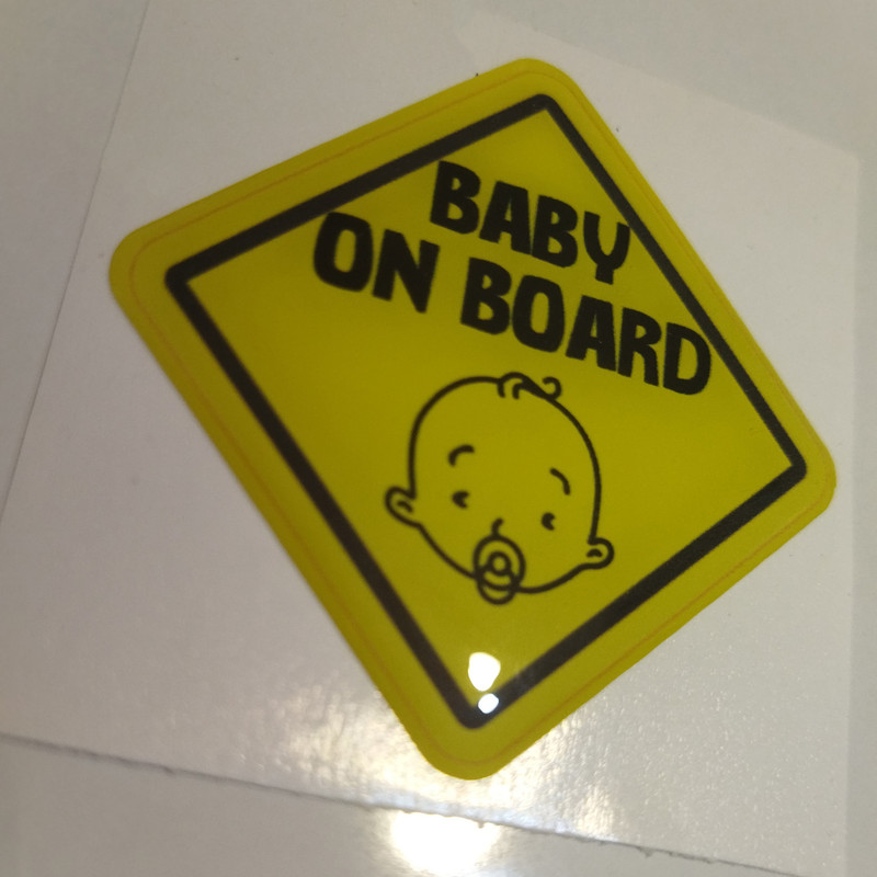 برچسب خودرو مدل ژله ای کد BABY ON BOARD