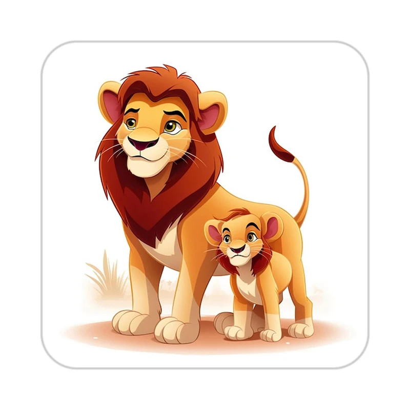 زیر لیوانی کاکتی طرح شیر مدل mp23142