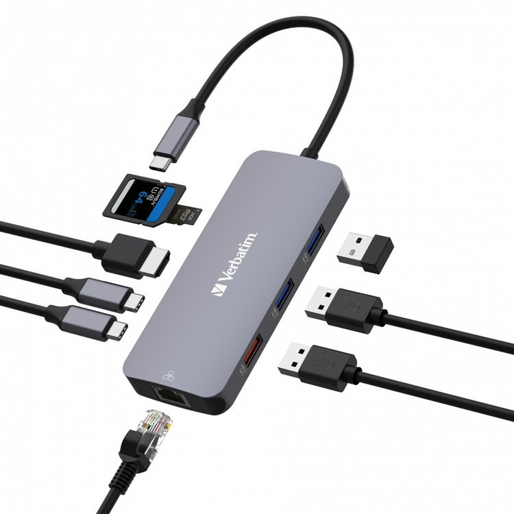 هاب 9 پورت  USB C ورباتیم مدل CMH-9