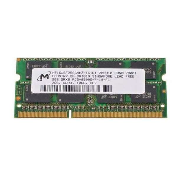 رم لپتاپ DDR3 تک کاناله 1066 مگاهرتز CL9 میکرون مدل PC3-8500S ظرفیت 2 گیگابایت