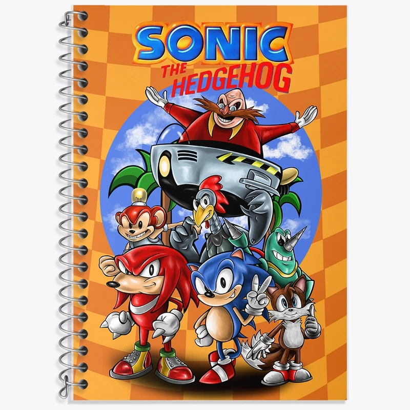 دفتر زبان 50 برگ خندالو مدل سه خط طرح سونیک (Sonic) کد F656