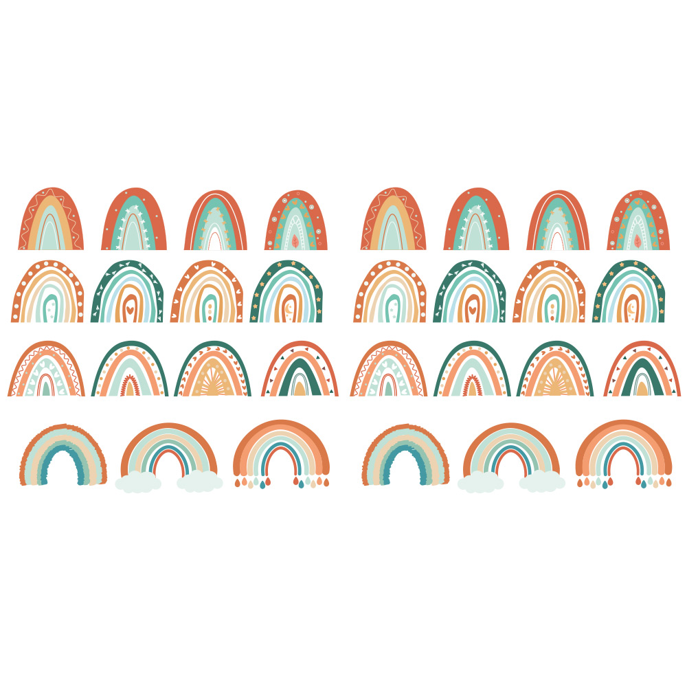استیکر دیواری کودک گراسیپا مدل رنگین کمان مجموعه 30 عددی