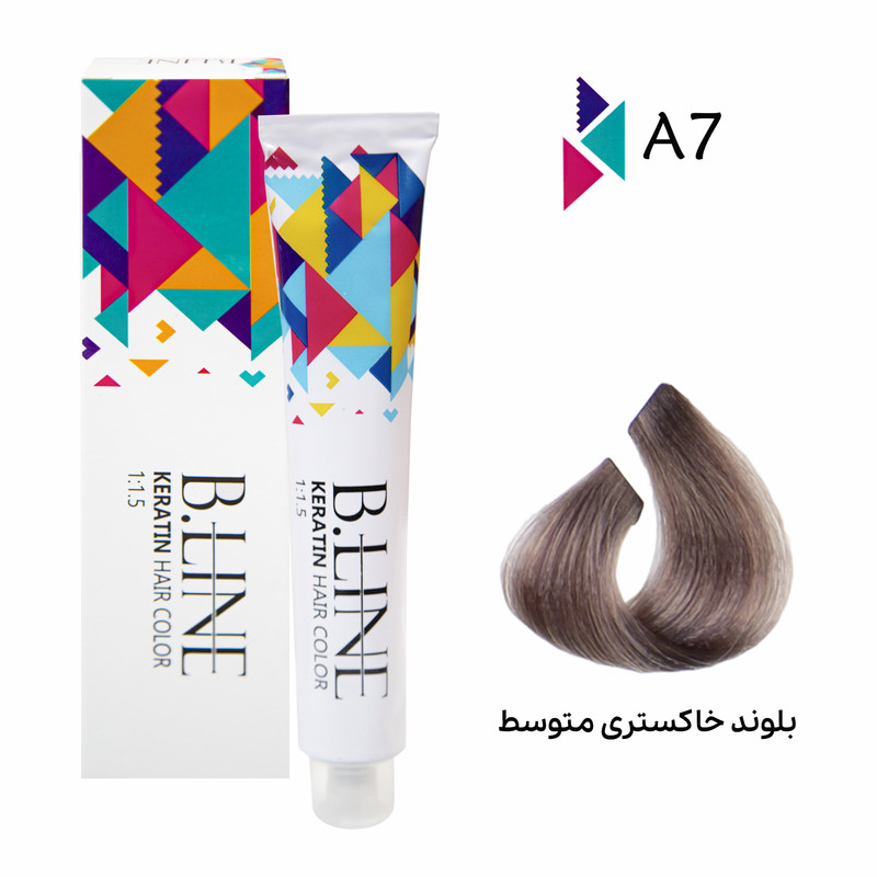 رنگ مو بی لاین شماره A7 حجم 100 میلی لیتر رنگ بلوند خاکستری متوسط رنگ مو بی لاین شماره A7 حجم 100 میلی لیتر رنگ بلوند خاکستری متوسط