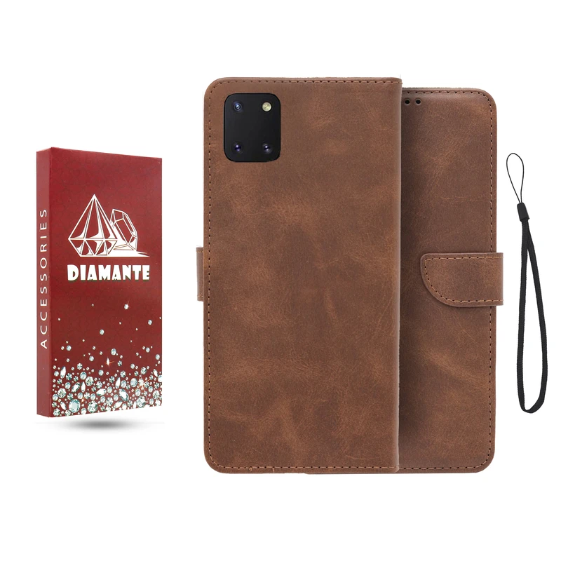 کیف کلاسوری دیامانته مدل جاکارتی مناسب برای گوشی موبایل سامسونگ Galaxy Note 10 Lite به همراه بند آویز