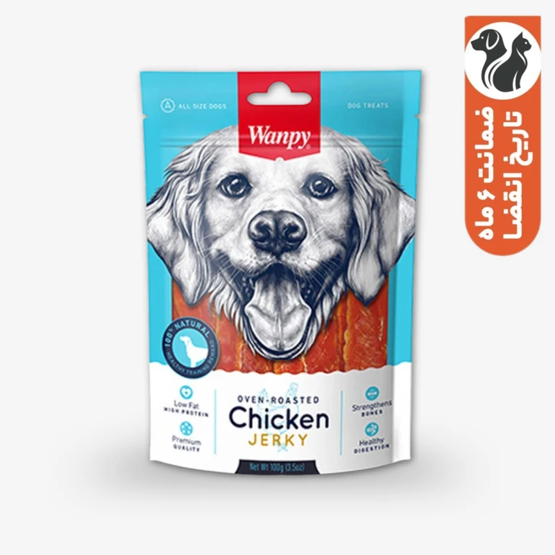  تشویقی سگ ونپی مدل Chicken Jerky با طعم مرغ وزن 100 گرم