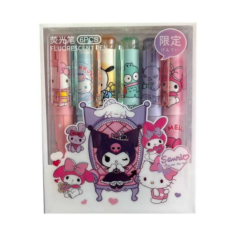 ماژیک علامت گذار مدل فانتزی طرح خانواده کرومی کد 3318 بسته 6 عددی