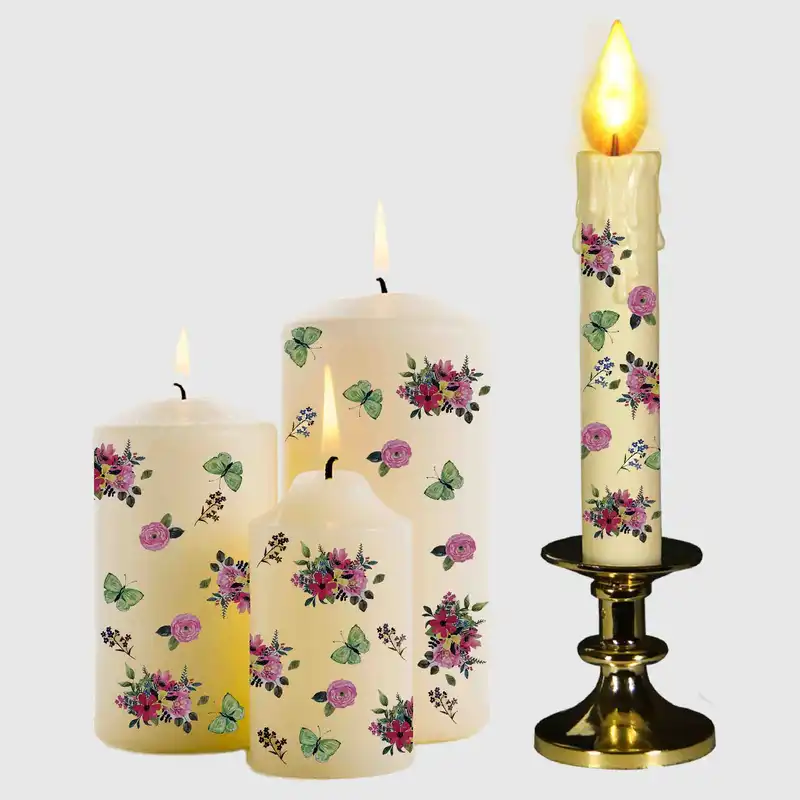 برچسب ترنسفر مدل شمع گل پروانه