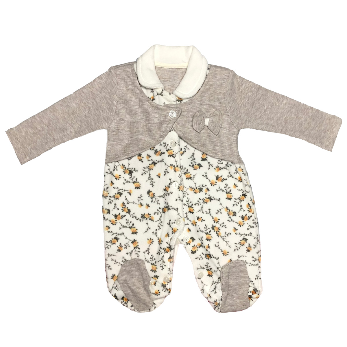 سرهمی نوزادی طرح گل و پاپیون مدل 240