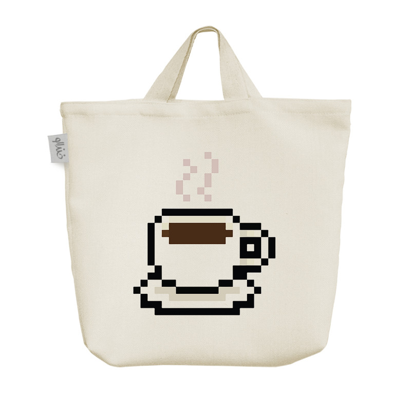 ساک خرید خندالو مدل قهوه پیکسلی کد 9036