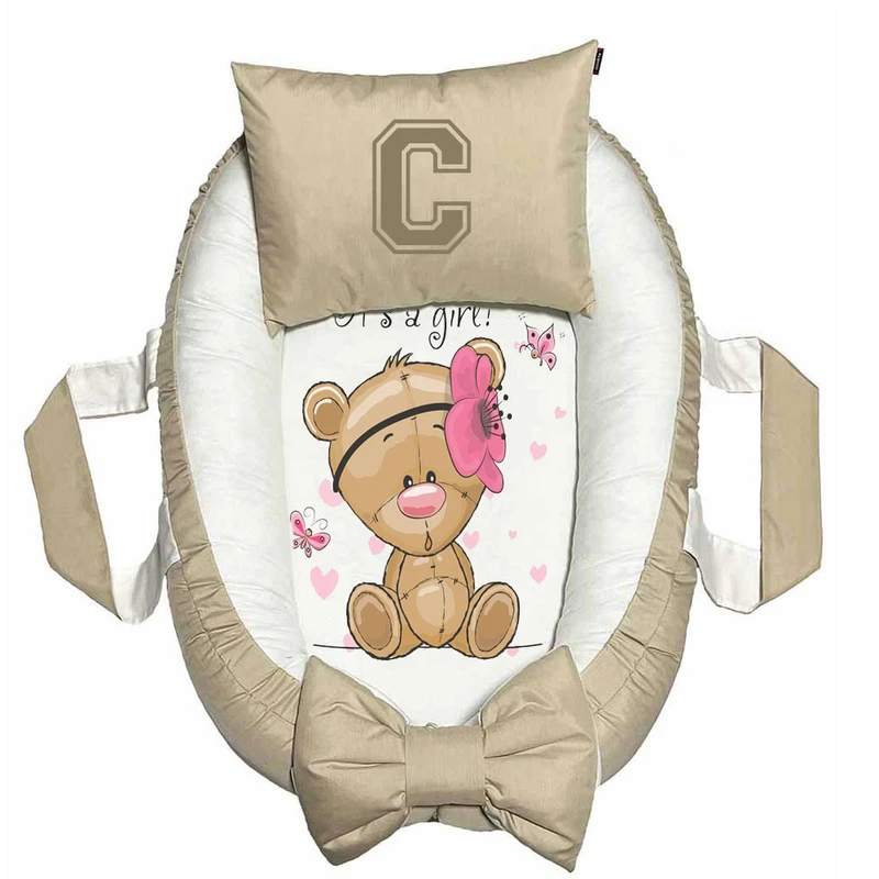 تشک غلت گیر نوزاد پاد آفرین مدل خرس طرح حرف C
