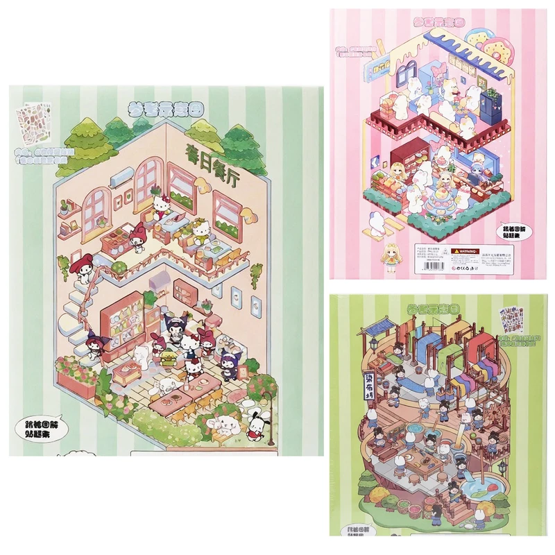 برچسب مدل سه بعدی کیتی و کرومی مجموعه 3 عددی