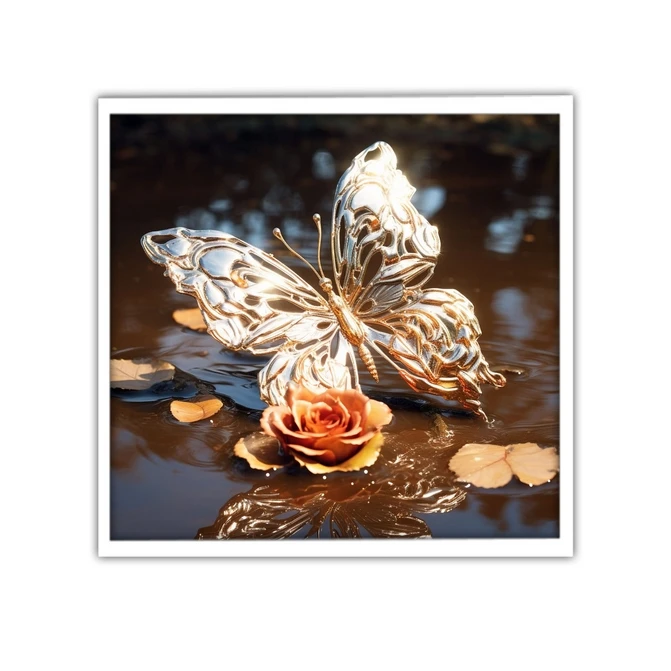 تابلو نوری بکلیت طرح پروانه طلایی مدل W-MID-18777