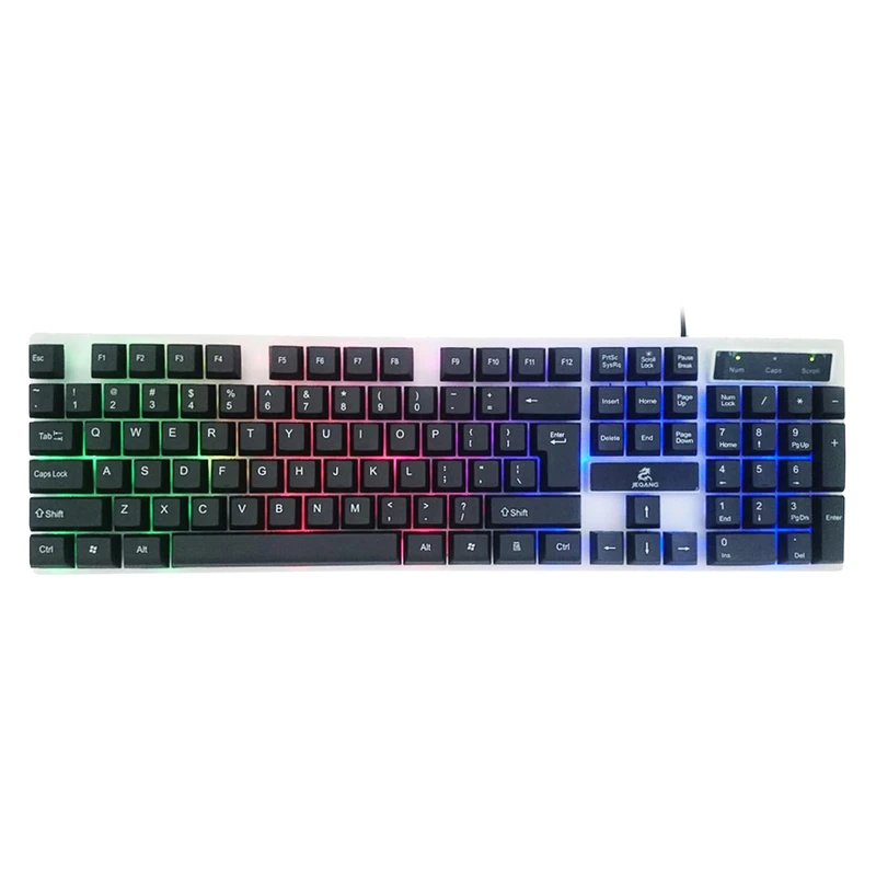 کیبورد مخصوص بازی جکنگ مدل JK_922، سوییچ ممبران ، Full Size، نورپردازی LED RGB